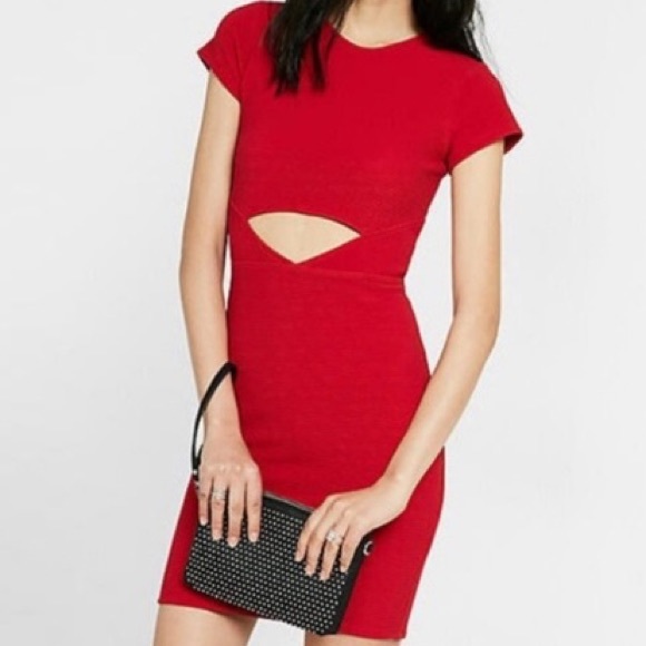 Express ribbed bodycon cutout dress NWOT - Picture 1 of 6